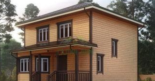 Двухэтажный дом из бруса в Оренбурге от Строй-Рнб - строительство от 136643 руб.