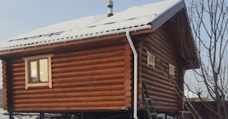 Баня из оцилиндрованного бревна под ключ в Оренбурге - от 136643 рублей